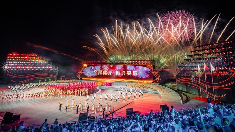 2023年6月辽宁抚顺第十四届运会开幕焰火燃放