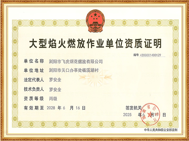 单位燃放资质