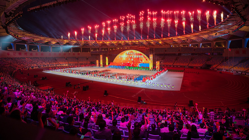 2023年9月吉林省第十九届运动会焰火燃放